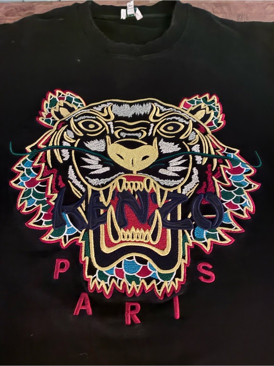 Kenzo Sweaters - Kenzo Black Sweatshirt with Multicolor Embroidered Tiger